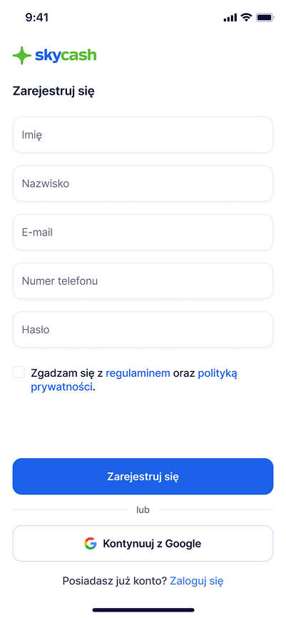 Załóż bezpłatne konto.